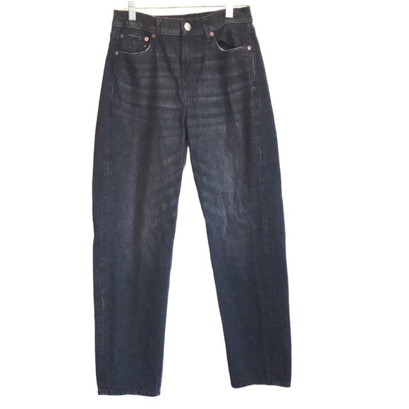 Ae American Eagle Highest Waist '90s Boyfriend Jeans in black wash 4 long - Picture 2 of 12